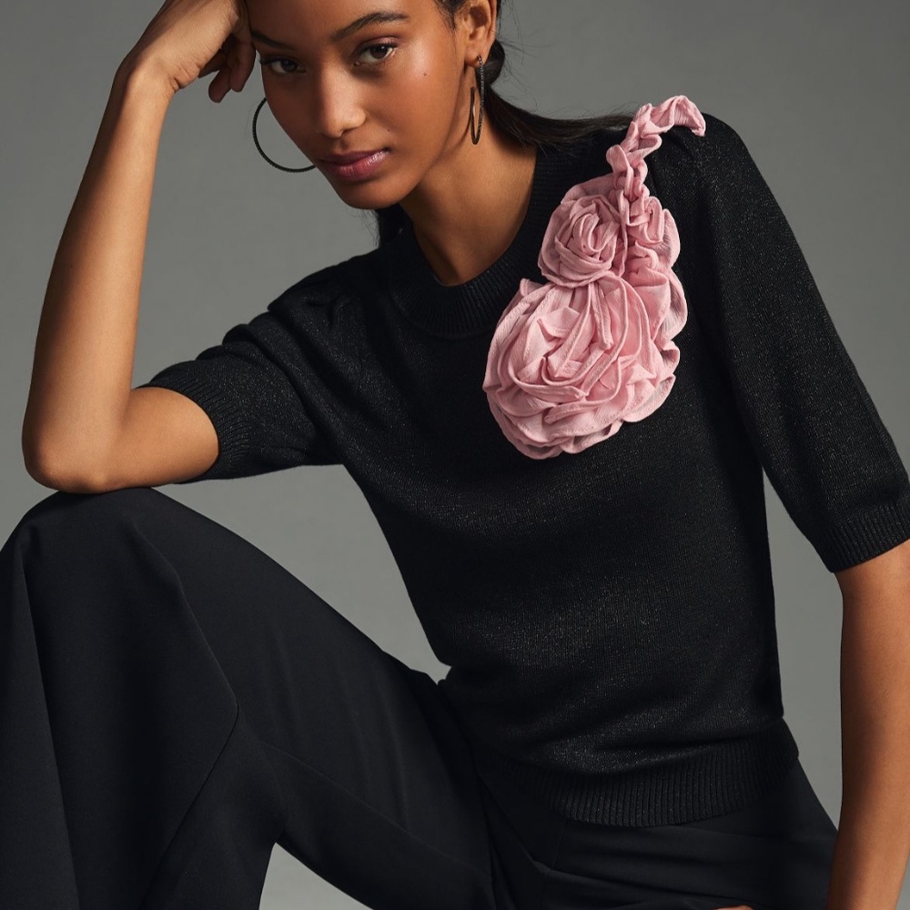 Maeve Floral Appliqué Sweater